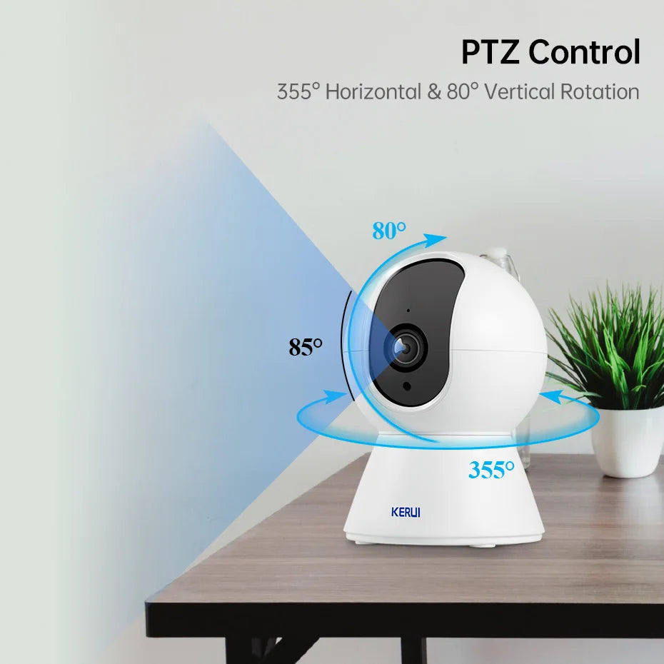 KERUI 5MP Tuya Smart Mini WiFi IP Camera Indoor Wireless Home Security AI Human Detect CCTV Surveillance Camera Auto Tracking