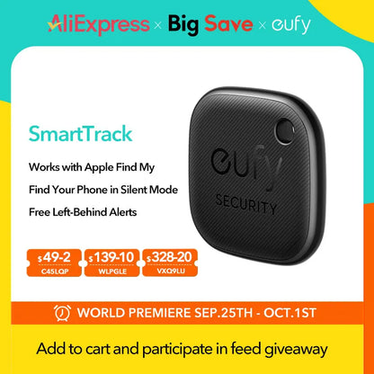 eufy Security SmartTrack Link Works With Apple Find My Key Finder Bluetooth Tracker Tag For Earbuds & Luggage Phone Finder IOS